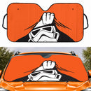 Stormtrooper Peek Under The Blanket Orange Car Auto Sunshades
