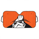 Stormtrooper Peek Under The Blanket Orange Car Auto Sunshades