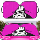 Stormtrooper Peek Under The Blanket Pink Car Auto Sunshades