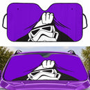 Stormtrooper Peek Under The Blanket Purple Car Auto Sunshades