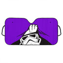 Stormtrooper Peek Under The Blanket Purple Car Auto Sunshades