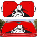 Stormtrooper Peek Under The Blanket Red Car Auto Sunshades