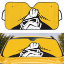 Stormtrooper Peek Under The Blanket Yellow Car Auto Sunshades