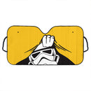Stormtrooper Peek Under The Blanket Yellow Car Auto Sunshades