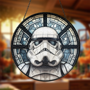 Stormtrooper Round Stained Glass Suncatcher