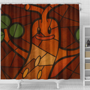 Sudowoodo Pokemon Stained Glass Shower Curtain