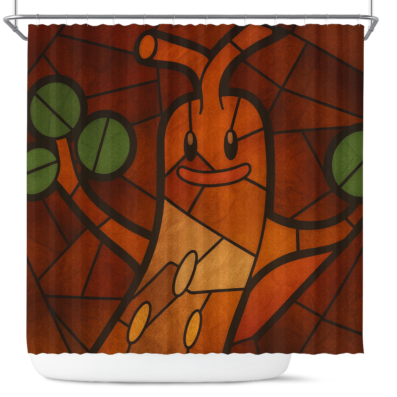 Sudowoodo Pokemon Stained Glass Shower Curtain