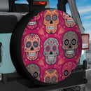 Sugar Skull Red Pattern Jeep Car Spare Tire Cover