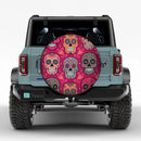 Sugar Skull Red Pattern Jeep Car Spare Tire Cover