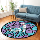 Suicune Pokemon Stained Glass Round Rug