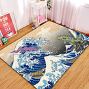 Suicune x Tyranitar Pokemon The Great Wave Rectangular Area Rug