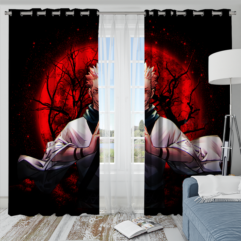 Sukuna Jujutsu Kaisen Moonlight Window Curtain