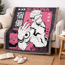 Sukuna Kaisen Japanese Typography Woven Throw Blanket