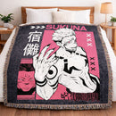 Sukuna Kaisen Japanese Typography Woven Throw Blanket