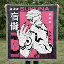 Sukuna Kaisen Japanese Typography Woven Throw Blanket