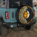 Sun And Moon Celestial Harmony Stained Glass Custom Jeep Wheel Cover With Camera Hole