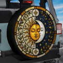 Sun And Moon Celestial Harmony Stained Glass Custom Jeep Wheel Cover With Camera Hole