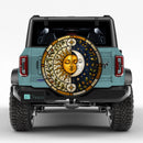 Sun And Moon Celestial Harmony Stained Glass Custom Jeep Wheel Cover With Camera Hole