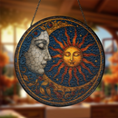 Sun And Moon 1 Round Stained Glass Suncatcher