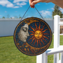 Sun And Moon 1 Round Stained Glass Suncatcher