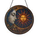 Sun And Moon 1 Round Stained Glass Suncatcher