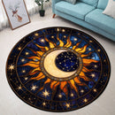Sun Moon Stained Glass Round Rug