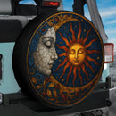 Sun Moon Stained Glass Jeep Car Spare Tire Cover