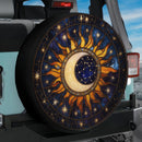 Sun Moon Zodiac Stained Glass Jeep Car Spare Tire Cover