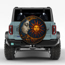 Sun Moon Stained Glass Jeep Car Spare Tire Cover