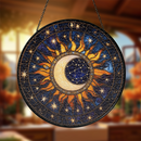 Sun Moon Zodiac Stained Glass Suncatcher