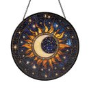 Sun Moon Zodiac Stained Glass Suncatcher
