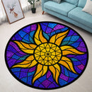 Sun Moon Stained Glass Round Rug