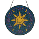 Sun And Moon Round Stained Glass Suncatcher