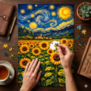 Sunflower Starry Night Jigsaw Puzzle