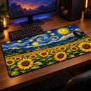 Sunflower Starry Night Desk Mat