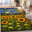 Sunflower Starry Night Rectangular Area Rug