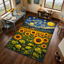 Sunflower Starry Night Rectangular Area Rug