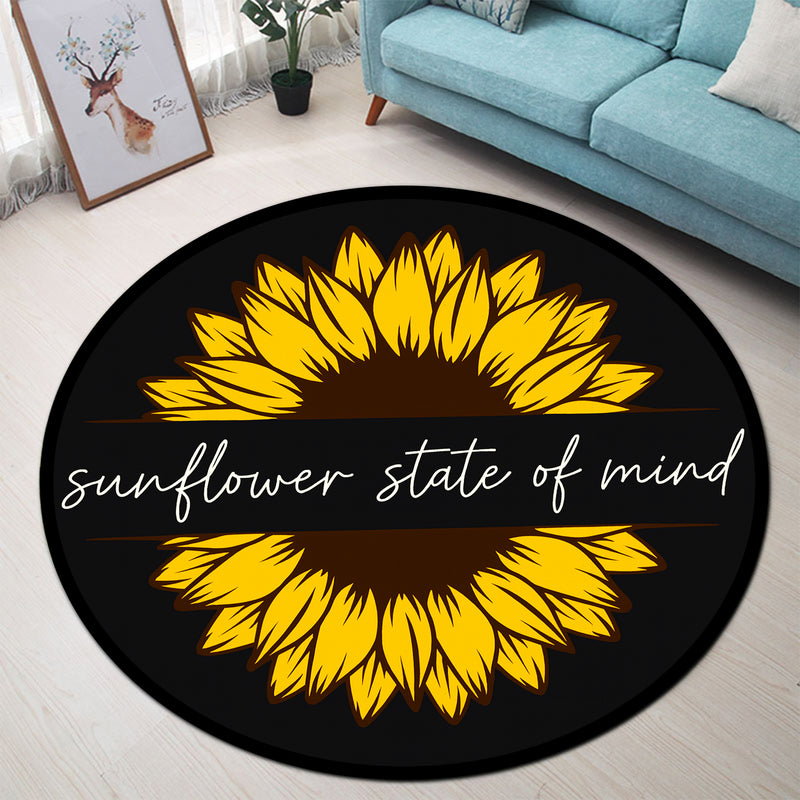 Sunflower State Of Mind Round Rug