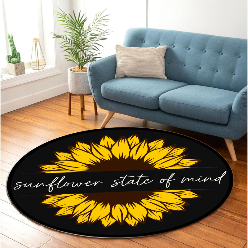 Sunflower State Of Mind Round Rug