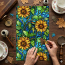Sunflower Stained Glass Jigsaw Puzzle