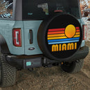 Sunset Retro Miami Car Spare Tire Cover