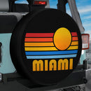 Sunset Retro Miami Car Spare Tire Cover
