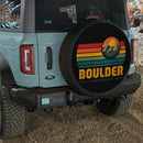 Sunset Retro Mountain Boulder Colorado Car Spare Tire Cover
