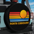 Sunset Retro North Carolina Car Spare Tire Cover