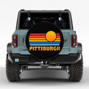 Sunset Retro Pittsburgh Car Spare Tire Cover