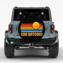 Sunset Retro San Antonio Car Spare Tire Cover