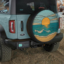 Sunset On Ocean Stained Glass Jeep Car Spare Tire Cover