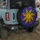 Sun Moon Stained Glass Jeep Car Spare Tire Cover
