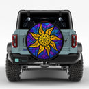 Sun Moon Stained Glass Jeep Car Spare Tire Cover