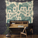 Swedish Dala Horse Pattern Tapestry